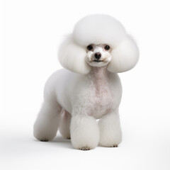 A white toy poodle puppy isolated on white