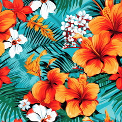 Obraz premium seamless pattern of shirt Hawaii style