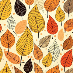 Art print plant leaf background illustration design set nature autumn pattern abstract
