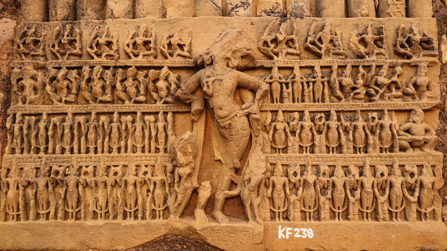  Carving of Varaha, Form of Lord Vishnu, on the Kalinjar Fort, 13th Century Fort and Carvings are From 5-6th Century of Gupta Dynasty, Kalinjar Fort, Uttar Pradesh, India.