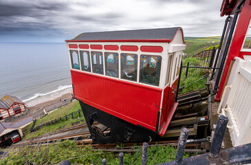 Obraz premium Saltburn by the Sea scenery and beach activities 