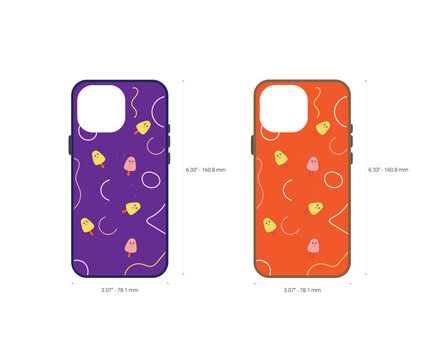 The template phone case features a colorful pattern with ice cream and text "Summer" in line graphic, perfect for creating a unique and visually appealing design.