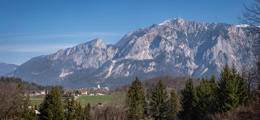 Panoramic view of Mountain Dobratsch near Villach in Carinzia, Austria