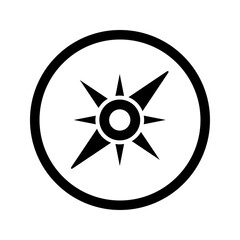 Compass icon in png. Navigation compass icon. Navigation symbol in outline. Compass symbol in line.