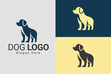 Obraz premium Labrador Dog Silhouette Logo Design