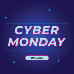 Cyber Monday sale banner template for business promotion vector illustration
