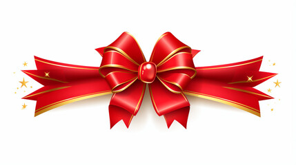 red ribbon decorative white background