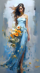 Painted portrait of a woman