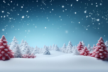 Fototapeta na wymiar Festive Winter Wonderland with Blank Space for Messaging