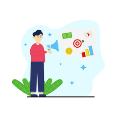 Business Flat Illustration Marketing Plan