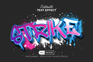 Graffiti Text Effect Strike Style. Editable Text Effect.