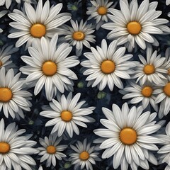 white daisies on dark background