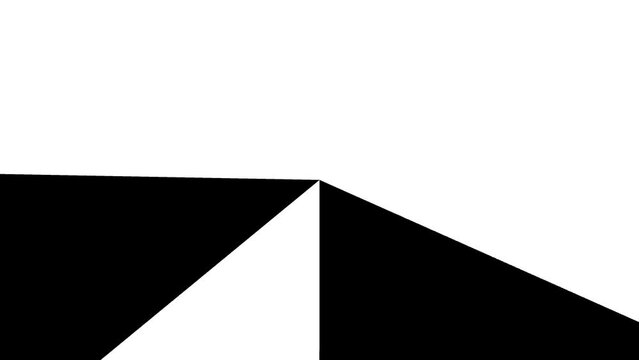 Black and white background with triangle transition animation