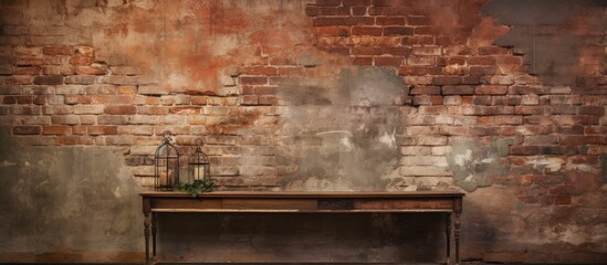 Brick wall in an old room with vintage vibes