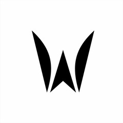 Simple letter W logo design with arrow.