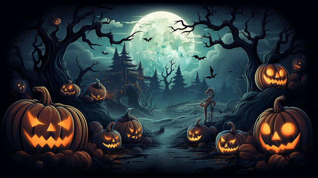 ilustra&ccedil;&atilde;o lua de halloween