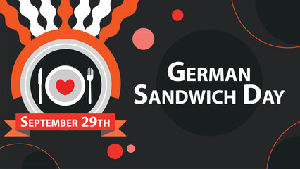 German Sandwich Day vector banner design. Happy German Sandwich Day modern minimal graphic poster illustration.