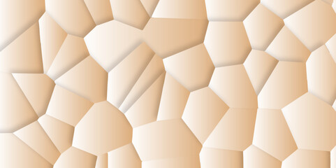 Abstract mosaic background of triangle plates in beige colors.Abstract Low Polygon Brown gradient Generative Art background illustration Modern background design Fit for presentation design.