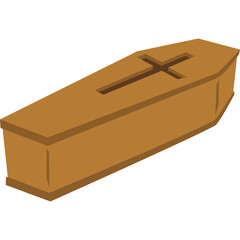 Wooden Coffin Or Casket Illustration