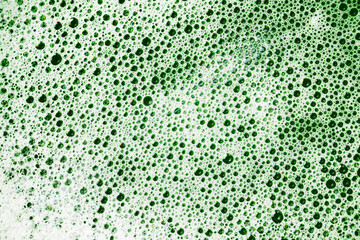 Eco suds. Green foam. Ecology texture. Water foam texture. White foam structure. Bubble background. Washing suds pattern. Chemical detergent backdrop. Blue foam. Suds background. - obrazy, fototapety, plakaty