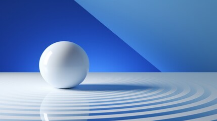 A white ball moving within a blue ring