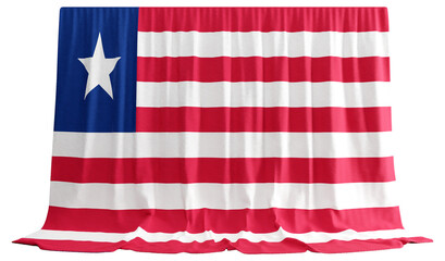Fototapeta premium Liberian Flag Curtain in 3D Rendering Showcasing Liberia's Unity