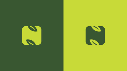 Logo letter N with leaf