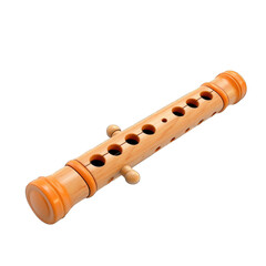 Naklejka premium Wooden recorder, wooden toy isolated on transparent background