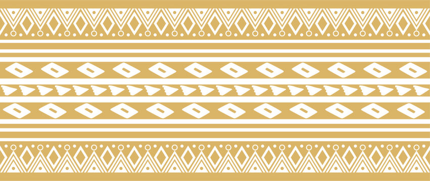Vector golden seamless Indian patterns. National seamless ornaments, borders, frames. colored decorations of the peoples of South America, Maya, Inca, Aztecs. Print for fabric, paper, textile
