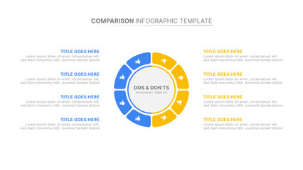 Fototapeta premium Dos and Don’ts Comparison Infographic Design Template