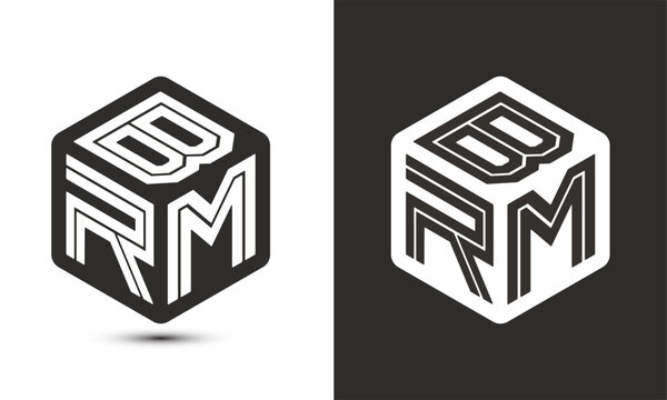 BRM letter logo design with illustrator cube logo, vector logo modern alphabet font overlap style.