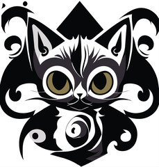 Black Kitty, Halloween Cute Spooky Creature, Black cat