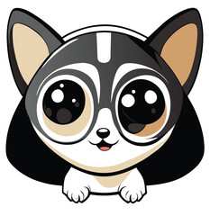 Fototapeta premium Adorable Puppy Vector Illustration, Cute Puppy vector, Kawaii Puppy