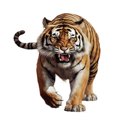 Fototapeta premium tiger looking isolated on white