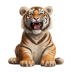 Obraz premium tiger looking isolated on white