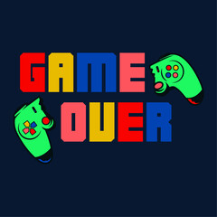 joypad gamer over console controller illustration tee shirt wallpaper logo poster graphic print design © MdAbir