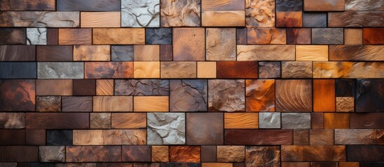 Brown ceramic tile mosaic