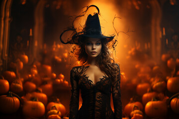 Fototapeta premium Halloween fantasy girl