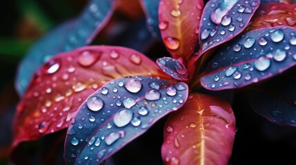 Close up of a beautiful plant covered in water and dew drop
