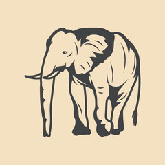 Elephant Retro vector Stock Illustration