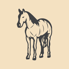 Horse Retro vector Stock Illustration