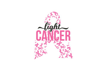 Fight Cancer Breast Cancer Quote typography T shirt design