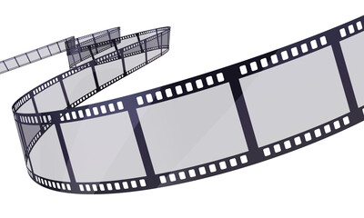 3d render Film Reel strip (clipping path)