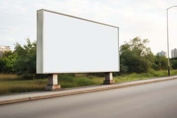 Blank advertising billboard on the roadside