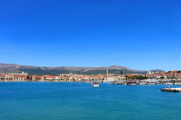 Naklejka na ściany i meble Historical city centre of Split, Croatia. Beautiful view of the promenade.