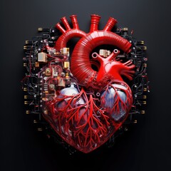 Naklejka premium Artificial heart for a biomechanical robot