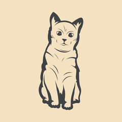 Cat Retro vector Stock Illustration