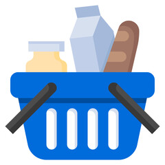 SHOPPING BASKET filled outline icon,linear,outline,graphic,illustration