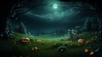 Obraz na płótnie Canvas Halloween background with copyspace for your design. Halloween concept. Generative AI