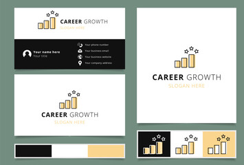 Fototapeta premium Career growth logo design with editable slogan. Branding book and business card template.